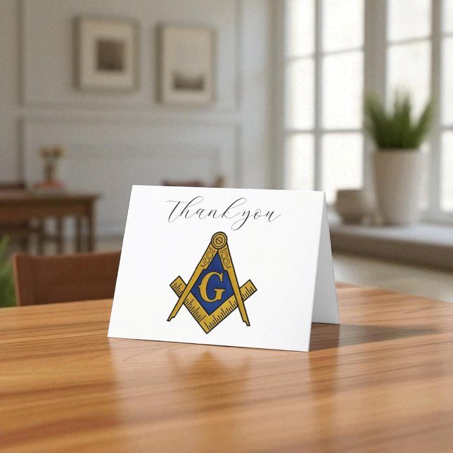 Freemason Masonic Square and Compass Thank you  Card (Creator Uploaded)