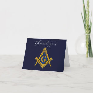 Freemason Masonic Square and Compass Thank you Card
