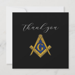 Freemason Masonic Square and Compass Thank you Card