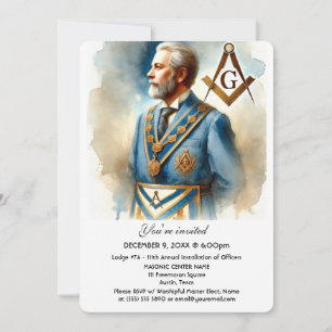 Freemason Masonry Square and Compass Masonic Invitation