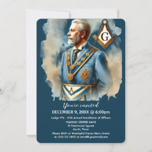 Freemason Masonry Square and Compass Masonic  Invitation