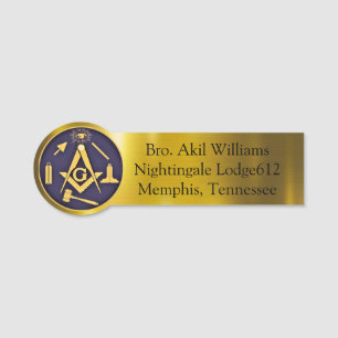 Freemason Name Tag 