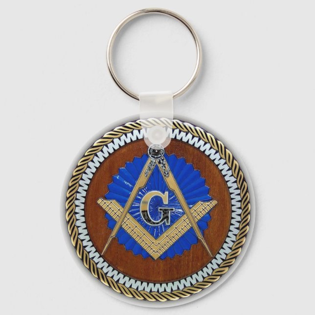 freemason NWO conspiracy square & compass Key Ring (Front)