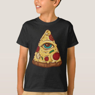 Freemason Pizza Great Eye illustration mysterious  T-Shirt