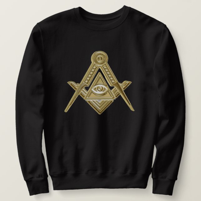 Freemason Square and Compass Charity Masonic Black Sweatshirt (Design Front)