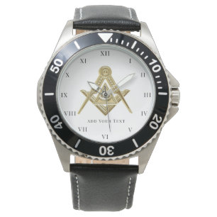Freemason Square and Compass Charity Masonic gold Watch