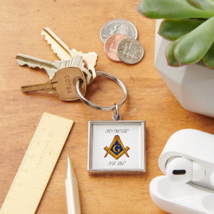 Freemason Square and Compass Charity Masonic  Key Ring