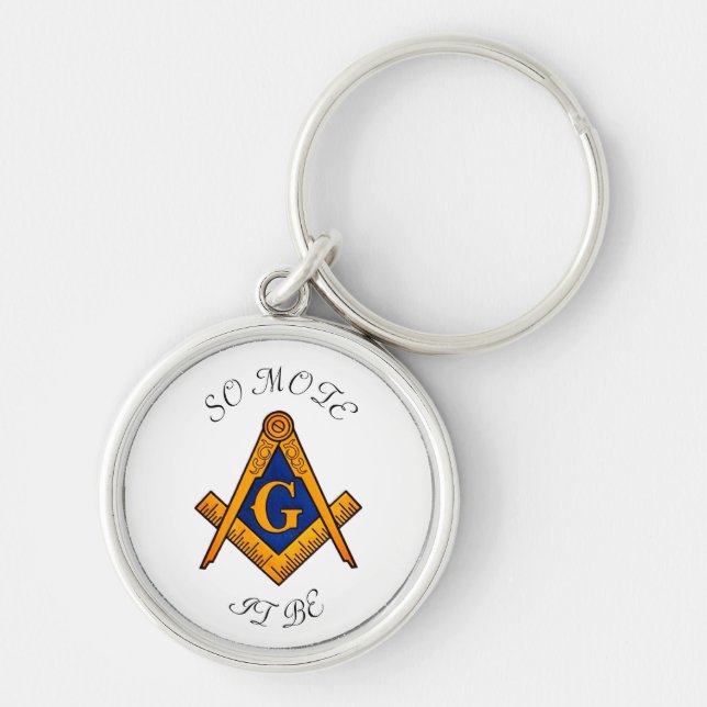 Freemason Square and Compass Charity Masonic  Key Ring (Front)