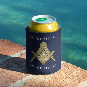 Freemason Square and Compass Masonic Masonry Can Cooler
