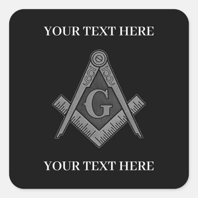 Freemason Square and Compass Masonic Masonry Square Sticker (Front)