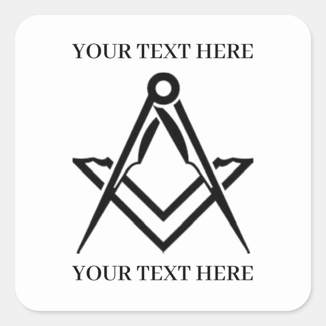 Freemason Square and Compass Masonic Masonry Sticker (Front)