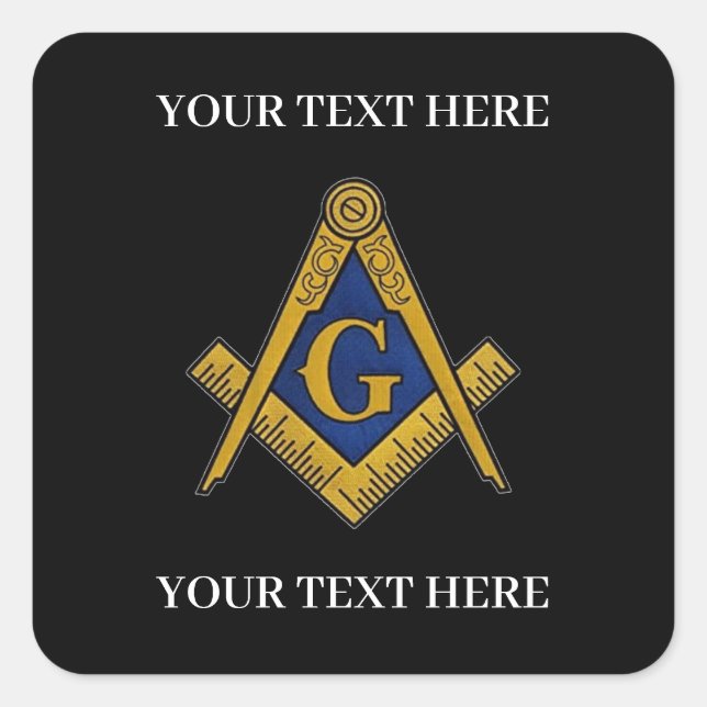 Freemason Square and Compass Masonic Masonry Sticker (Front)