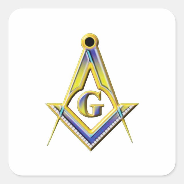 Freemason Square & Compasses Square Sticker (Front)
