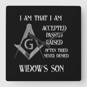 Freemason square wall clock