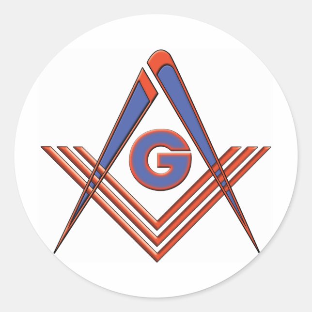 Freemason symbol classic round sticker (Front)