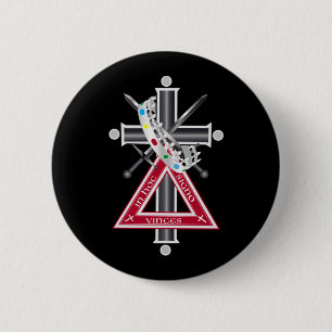 Freemasonic cross 6 cm round badge