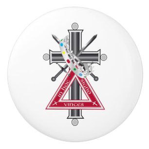 Freemasonic cross ceramic knob