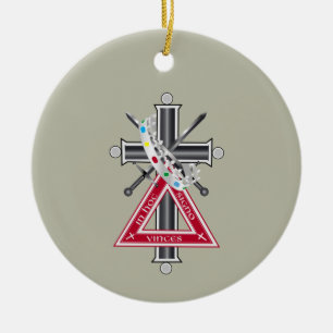 Freemasonic cross ceramic tree decoration