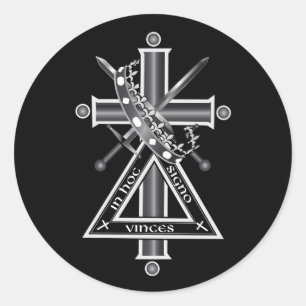 Freemasonic cross classic round sticker