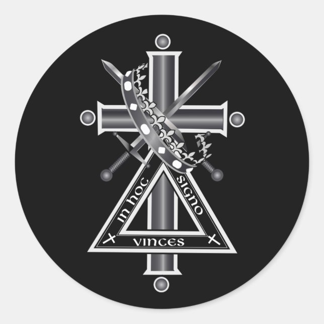 Freemasonic cross classic round sticker (Front)
