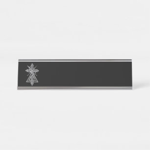 Freemasonic cross desk name plate