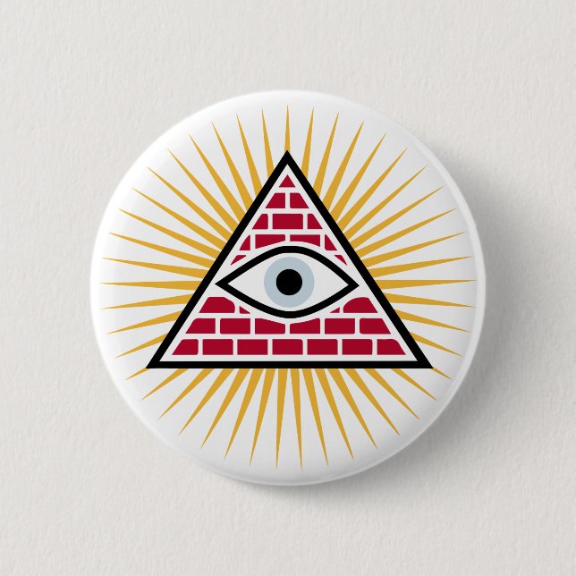Freemasonic eye 6 cm round badge (Front)