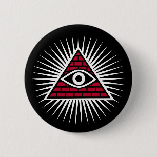 Freemasonic eye 6 cm round badge