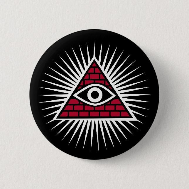 Freemasonic eye 6 cm round badge (Front)