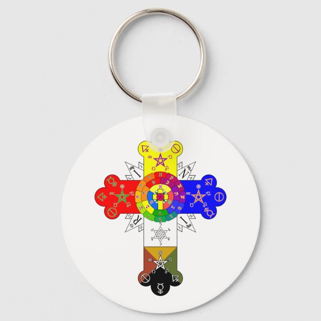 Freemasonic Rosy Cross Key Ring (Front)