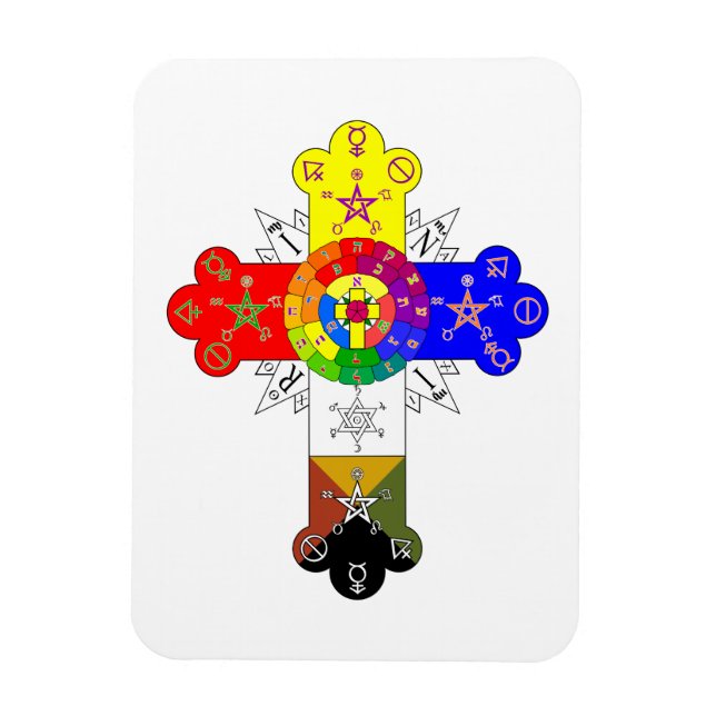 Freemasonic Rosy Cross Magnet (Vertical)