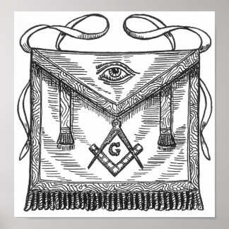 Freemasonry Blue Lodge Apron Poster