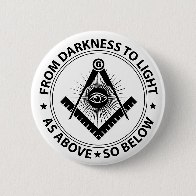Freemasonry emblem 6 cm round badge (Front)