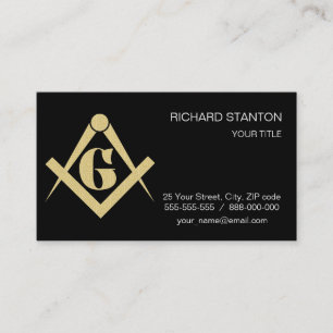 Freemasonry emblem business card