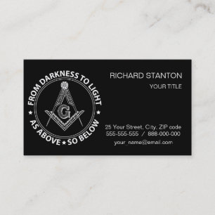 Freemasonry emblem business card