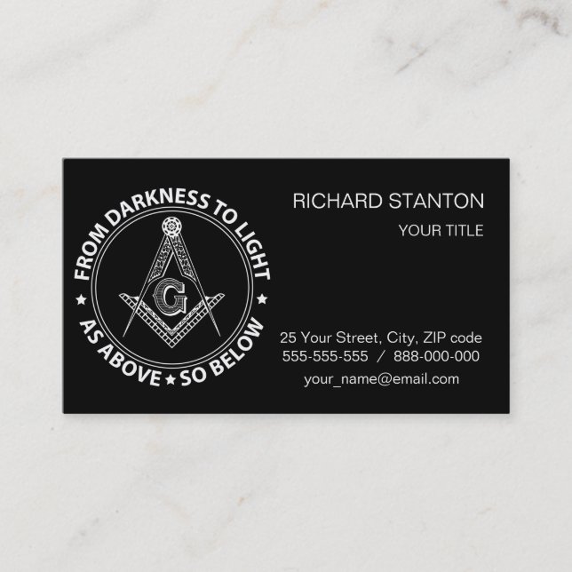 Freemasonry emblem business card (Front)