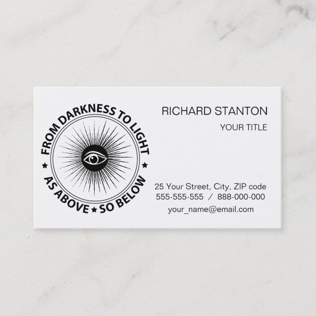 Freemasonry emblem business card (Front)