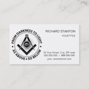 Freemasonry emblem business card