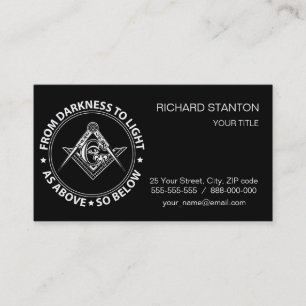 Freemasonry emblem business card