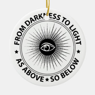 Freemasonry emblem ceramic tree decoration