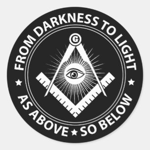 Freemasonry emblem classic round sticker