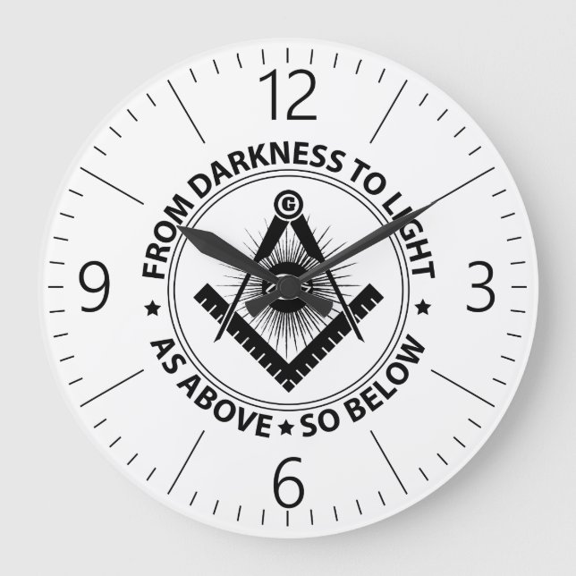 Freemasonry emblem large clock (Front)
