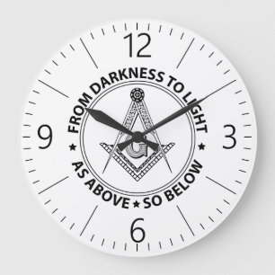 Freemasonry emblem large clock