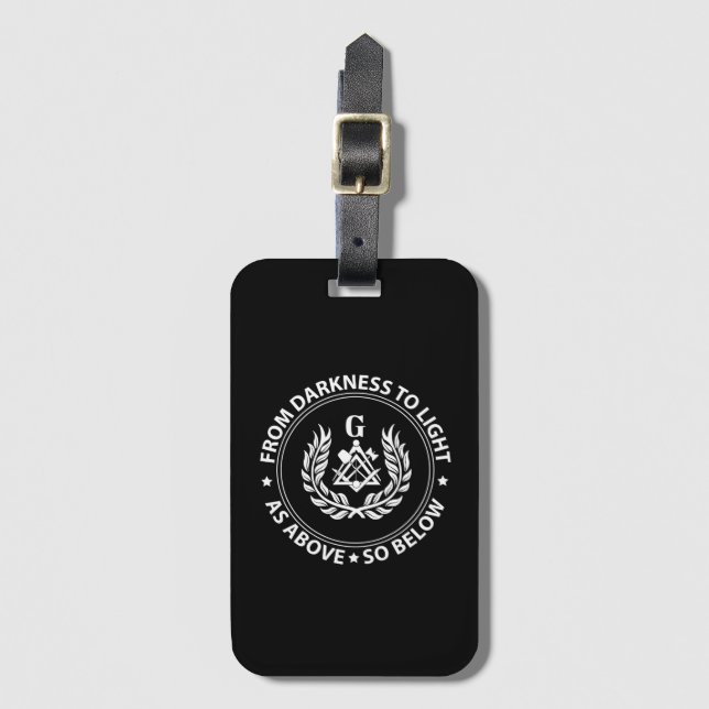 Freemasonry emblem luggage tag (Front Vertical)