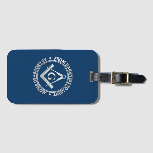 Freemasonry emblem luggage tag (Front Horizontal)
