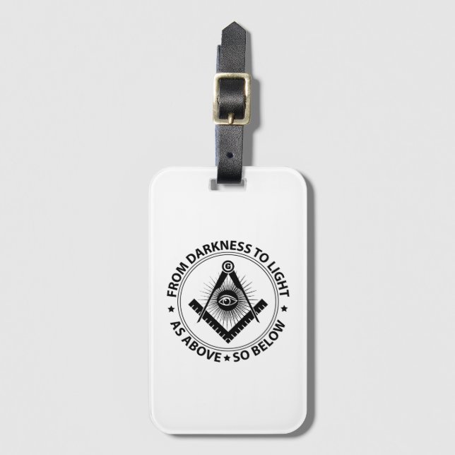Freemasonry emblem luggage tag (Front Vertical)