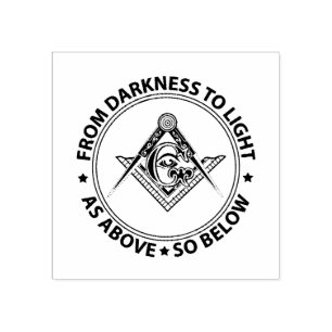 Freemasonry emblem rubber stamp