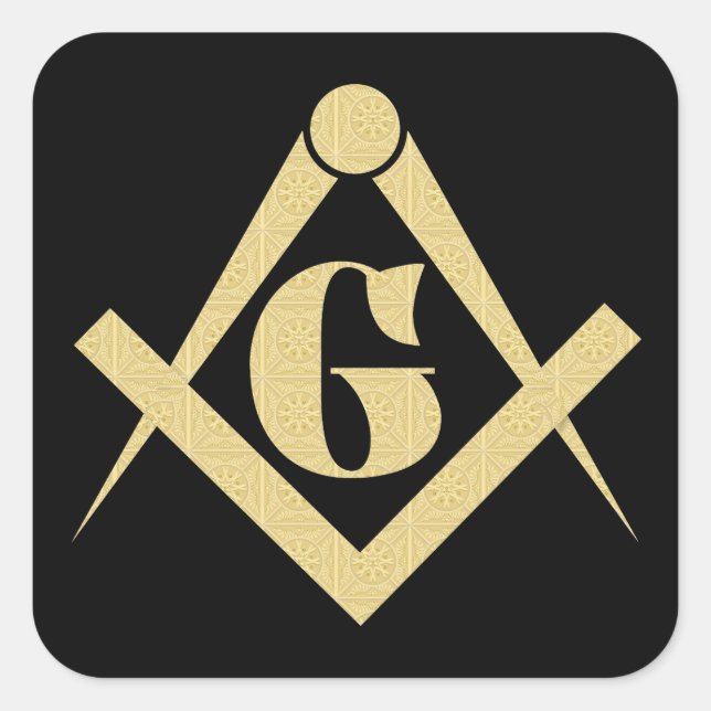 Freemasonry emblem square sticker (Front)