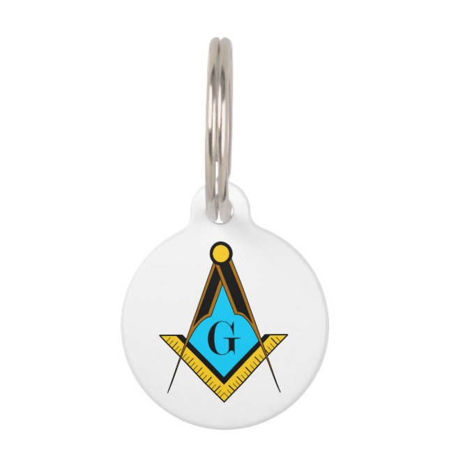 Freemasonry Freemason symbol square compass mystic Pet Tag (Back)