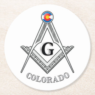 Freemasonry lodge of the state of Colorado Round Paper Coaster
