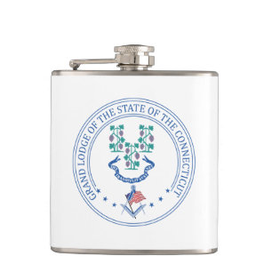 Freemasonry lodge of the state of Connecticut Hip Flask